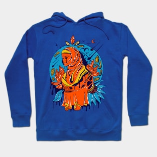 Orange Blue Goddess of The Hijab Hoodie